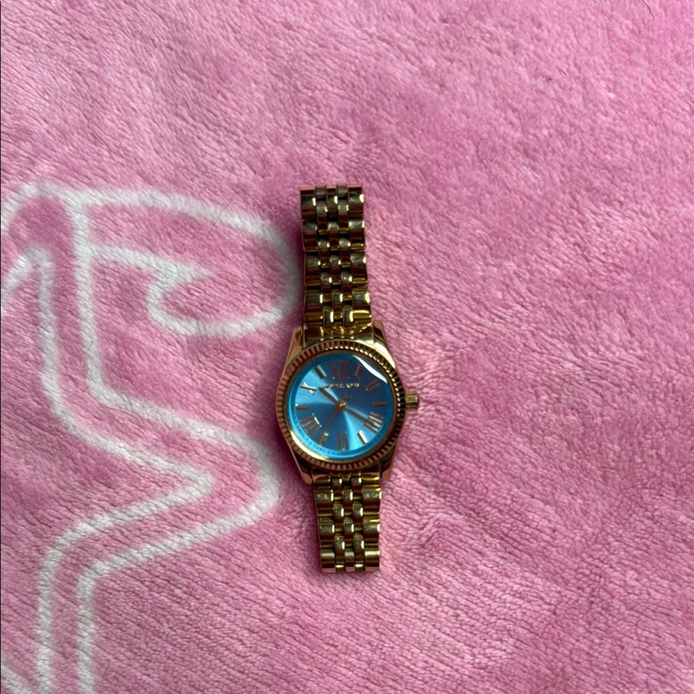 Michael Kors Gold Watch with Blue Dial